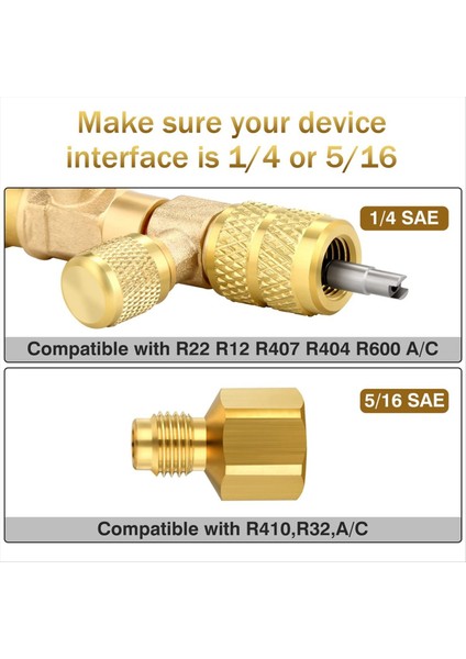 R410 R32 R22 R12 Için Hvac Valf Çekirdek Çıkarma Aracı Valf Çekirdekleri Somun ve R410 R32 Adaptörleri ile Valf Çekirdek Çıkarma (Yurt Dışından) modelleri