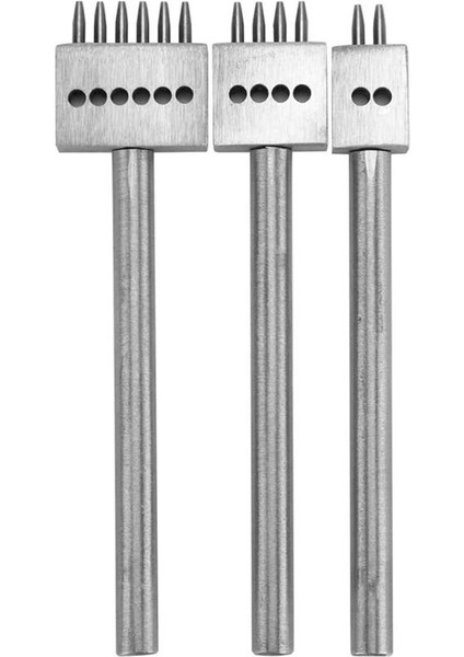 3pcs Deri Çatal Yumruk Alet Seti 2/4/6 Çatal Zanaat Dikiş Dikiş Dikiş Bağlama Deliği Yumruk Alet Deri Aletler (Yurt Dışından)