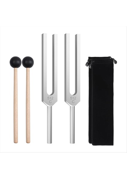 2pcs 512Hz Tuning Forks Seti Alüminyum Alaşım Tutma Çiçekleri Çekiçli Çatallar Ses Iyileştirme Terapisi ve Yoga&#39 Yı Iyileştirmek Için (Yurt Dışından)