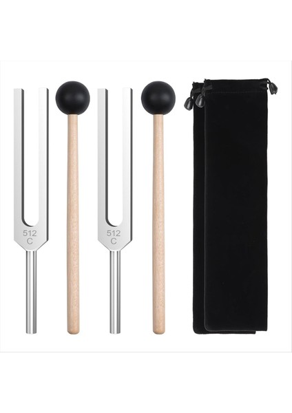 2pcs 512Hz Tuning Forks Seti Alüminyum Alaşım Tutma Çiçekleri Çekiçli Çatallar Ses Iyileştirme Terapisi ve Yoga&#39 Yı Iyileştirmek Için (Yurt Dışından) modelleri