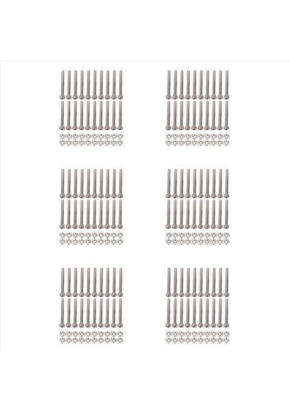 M2 x 120MM Uzunluğunda Altı Soket Tickled Kapak Vidaları Cıvatalar Somun Seti 120 Pcs (Yurt Dışından)