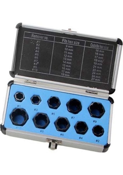 Kırık Somun Çıkarıcı 10 Parçalı Set Alüminyum Kutu Kırık Tel Cıvata Çıkarıcı Kafası Altıgen Vida Aleti Kısa Paragraf (Yurt Dışından) indirimleri