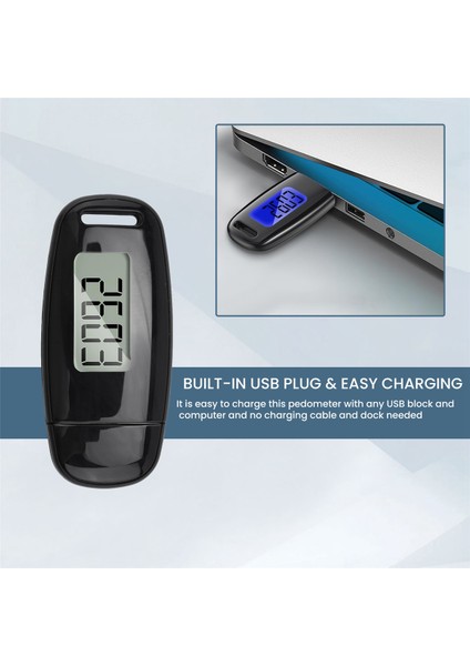 Basit Adım Sayacı Şarj Edilebilir Pil ile 3D Pedometre Yürümek Doğru Kalori Sayacı (Yurt Dışından) fırsatları