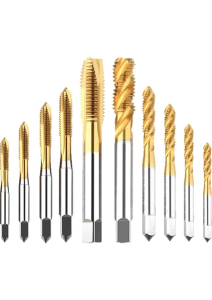 10 Adet Makine Vidası Musluk Seti Spiral Flüt Matkap Muslukları Metrik M3-M8 ve Spiral Sivri Musluklar M3-M8 Iplik Dokunma Aracı (Yurt Dışından)