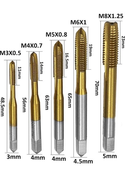 10 Adet Makine Vidası Musluk Seti Spiral Flüt Matkap Muslukları Metrik M3-M8 ve Spiral Sivri Musluklar M3-M8 Iplik Dokunma Aracı (Yurt Dışından) modelleri
