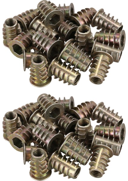 40 Adet M6X 15MM Altıgen Soket Vidalı Iplik Ahşap Için Somun Ekle (Yurt Dışından)