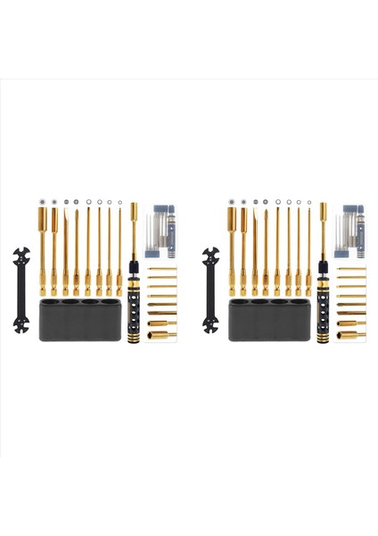 2x 9 In 1 Rc Takım Kiti Rc Araç Tool Kit Rc Hex Sürücü Tornavida Seti Rc Araba Hobi Araçları (Yurt Dışından)