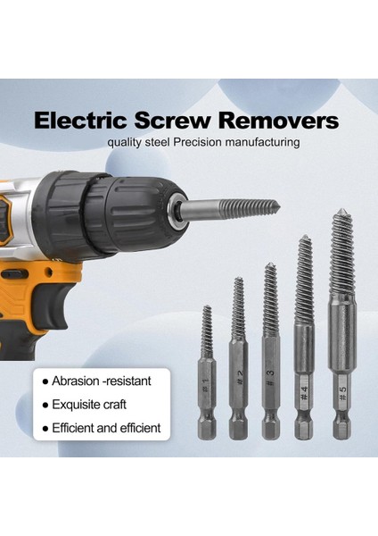 Vida Extractor Seti 10 Pc Vida Extractor 1/4inch Hex Shank Kırık Vida Extractor Vidalı Çıkarma ve Extractor Bit Seti (Yurt Dışından) modelleri