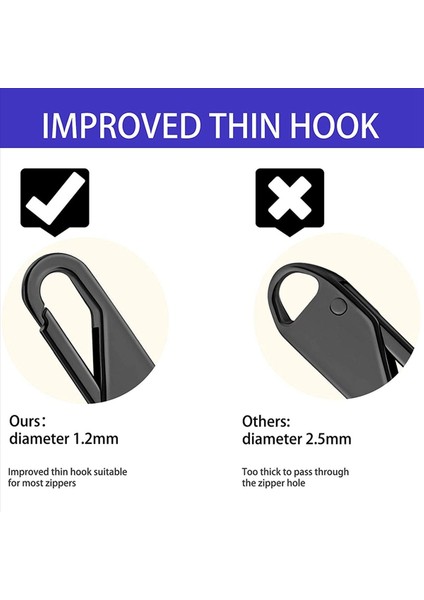 30 Pcs Fermuar Çekme Yedek Fermuar Onarım Kiti Fermuar Kaydırıcı Çekme Sekmesi Evrensel Fermuarlı Fixer Metal Fermuar Kafası (Siyah) (Yurt Dışından) modelleri