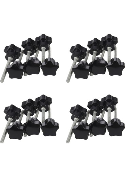 24 Pcs M6 x 50 mm Kilitli Yıldız Şeklinde Plastik Kafa Erkek Iplik Düğmesi Kavruğu (Yurt Dışından)