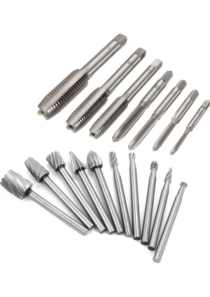 7pcs M3 Ila M12 Metal El Vidalı Makinesi Metrik Konik Fiş Tap &amp 10 Pcs Hss 1/8 Inç (3mm) Shank Ahşap Işleme Oyma Araçları (Yurt Dışından) modelleri