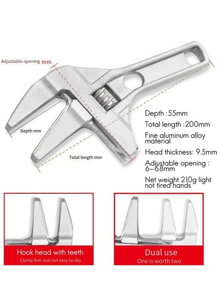 Banyo Anahtarı Için Dişli Çok Işlevli Kısa Saplı Anahtar Klima Kanalizasyon Borusunu Takmak Için Kullanılır (Yurt Dışından) fiyatları