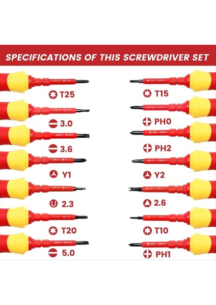 14IN1 Yalıtımlı Tornavida Seti Manyetik Tornavida Takım Kiti Elektrikçi Çok Fonksiyonlu Değiştirilebilir Tornavidalar (Yurt Dışından) indirimleri