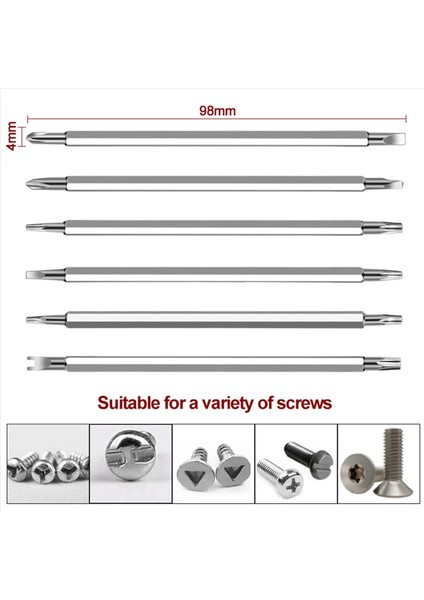 6x 12 Arada 1 Çok Fonksiyonlu Ev Tornavida Seti Tornavida Özel Şekilli Phillips Çift Kafa Torx Tornavida (Yurt Dışından) modelleri