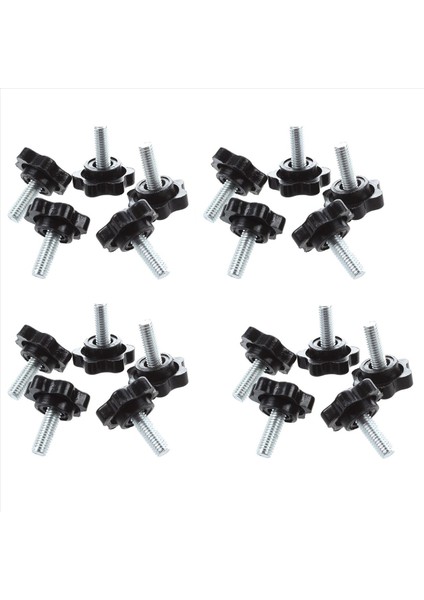 20 Adet M6 x 15MM Erkek Iplik 25MM Hex Şekilli Kafa Kelepçeleme Düğmesi Siyah (Yurt Dışından)