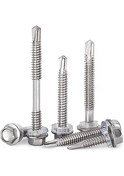 40PCS 14 x 1-1/2 Inç Ila 2-7/8 Inç Metal Paslanmaz Çelik Sac Vidaları Için Kendi Kendine Delme Vidaları Bina ve Onarım Için (Yurt Dışından)