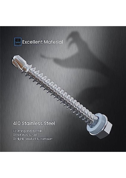 40PCS 14 x 1-1/2 Inç Ila 2-7/8 Inç Metal Paslanmaz Çelik Sac Vidaları Için Kendi Kendine Delme Vidaları Bina ve Onarım Için (Yurt Dışından) fırsatları