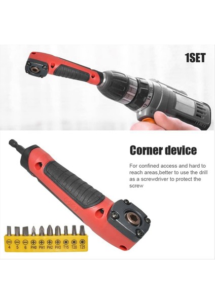 1/4 Direksiyon Köşesi Matkap Elektrikli Tornavida Sağ Açılı Köşe Çalışma Aracı 10 Parti ile (Yurt Dışından) modelleri
