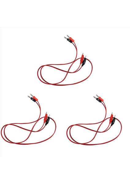 6 Pcs Kırmızı Siyah Banana Timsah Klipsleri Prob Test Kablosu 1m (Yurt Dışından)