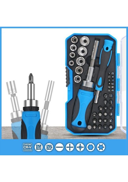 44 Parçalı Cırcır Tornavida Biti Kılıf Seti Taşınabilir Bakım Araçları Aileler Garajlar ve Bisikletler Için Uygundur (Yurt Dışından) fiyatları