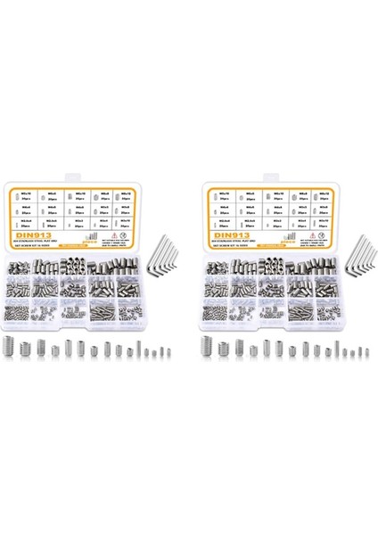 12PCS Tornavida ve Vida Çiftlik Kiti Dahili Altı Kupa Nokta Vidaları Set 304 Paslanmaz Çelik Grub Vida M2 5-M8 (Yurt Dışından)