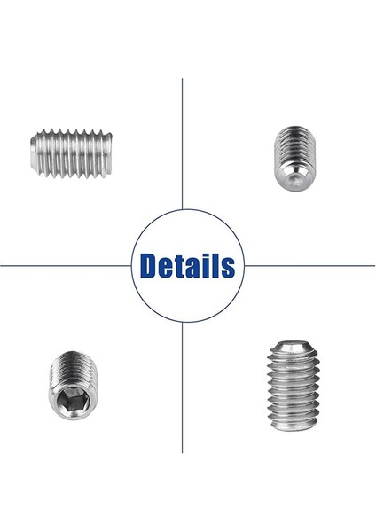 12PCS Tornavida ve Vida Çiftlik Kiti Dahili Altı Kupa Nokta Vidaları Set 304 Paslanmaz Çelik Grub Vida M2 5-M8 (Yurt Dışından) fiyatları
