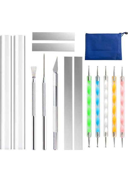 15 Polimer Kil Araçları Akrilik Silindir Kil Haldirme Pimi Doku Bıçağı Heykel Küpe Yapımı Kit Mücevher Aksesuarları (Yurt Dışından)