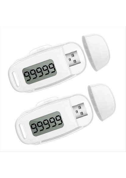 2pcs 3D Pedometre Step Septa Sayacı USB Şarj Edilebilir Klip ve Kiraplı USB Şarj Edilebilir Adım Izleyici (Yurt Dışından)