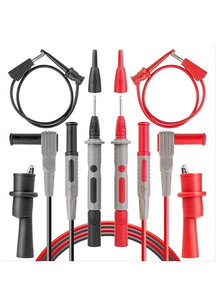 Timsah Klipsleri ve AM3D 2000 ile Ayarlanan 8pcs Multimetre Test-Leads Multimeter Sayıyor (Yurt Dışından)
