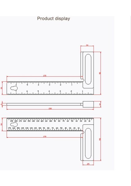 200MM Alüminyum Dik Açı Cetveli Ağaç Işleme Yükseklik Cetveli Inç Dik Açı Cetvel (Yurt Dışından) fırsatları