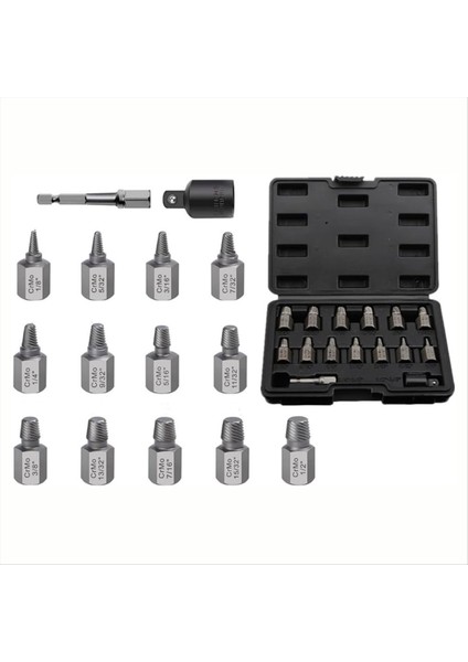 15 Adet Çift Kafa Vidalı Çıkarıcı Seti Kolay Out Cıvata Çıkartma Kiti 3/8inch Altı (Yurt Dışından) modelleri