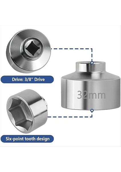 32MM Soket-Yağ Filtre Anahtarı Aleti Çelik Hızlı Yağ Filtresi Çıkarma Aracı 3/8 Inç Tahrikli Yağ Filtresi Soket Aleti (Yurt Dışından) fırsatları