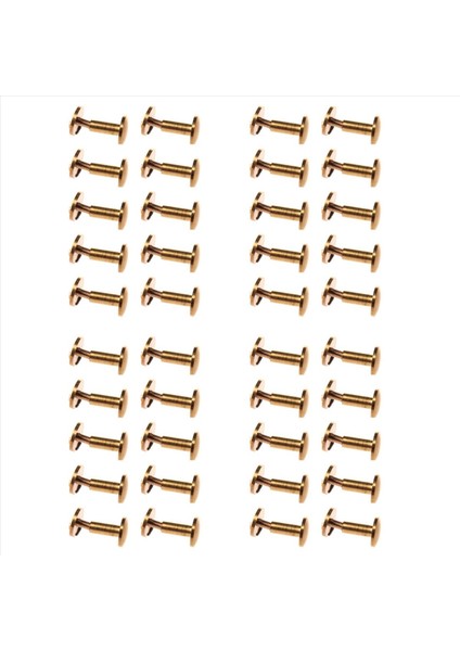 40X Arc Katı Pirinç Düğmesi Saplama Vidalı Tırnak Vidası Sırt Deri Perçin Kemeri 10MM (Yurt Dışından)