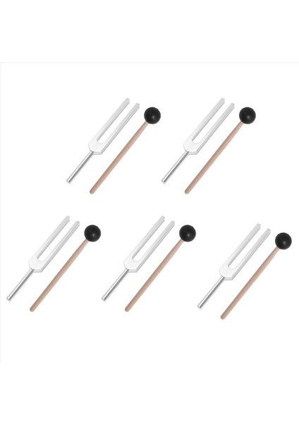 5x Tuning Fork Çakra Çekiç Top Diyagnostik 528Hz Mallet Set Sinir Sistemi Testi ile Ayarlama Çatal Sağlık Bakımı (Yurt Dışından)
