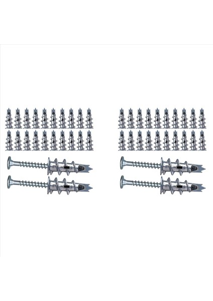 80 Pcs Metal Self Ankrajı Vidalı Dübeller Vidalı Dübeller Tek Katmanlı ve Çift Kaplı Alçı Için (Yurt Dışından)