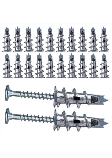 80 Pcs Metal Self Ankrajı Vidalı Dübeller Vidalı Dübeller Tek Katmanlı ve Çift Kaplı Alçı Için (Yurt Dışından) fiyatları