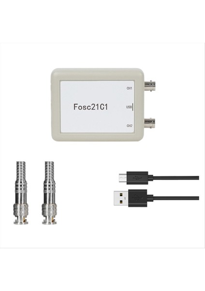 FOSC21C1 2 Kanallı USB Pc Osiloskop 1mhz Örnekleme Oranı Taşınabilir Osiloskop Mcu Geliştirme (Yurt Dışından)