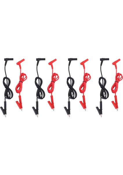 4 Çifte Muz Fişine Timsah Klipsli Testi Kurşun Timsah Klipsli Lab (Yurt Dışından)