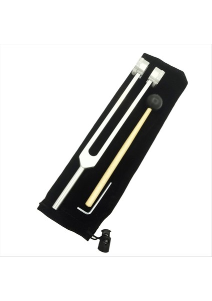 Gümüş Genişletilmiş 25 cm Kulak Temizleme Tuning Çatal 128Hz Anahtar Kumaş Torba ve Çekiçle Çatal Çatal (Yurt Dışından)