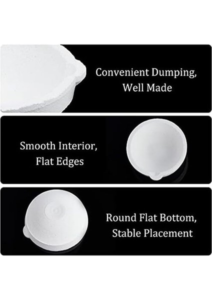 5 2 Stil Seti Seramik Kaseler Kuvars Eritme Plakası Potu Eritme Için Dökme Metal Altın ve Gümüş 100G 250G (Yurt Dışından) fiyatları