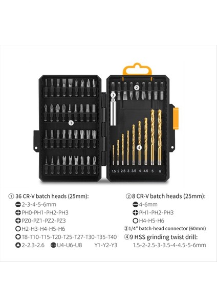 54PC Çok Fonksiyonlu Tornavida Seti Çok Fonksiyonlu Takım Seti Dıy ve Profesyonel Kullanım Için Uygundur (Yurt Dışından) fiyatları