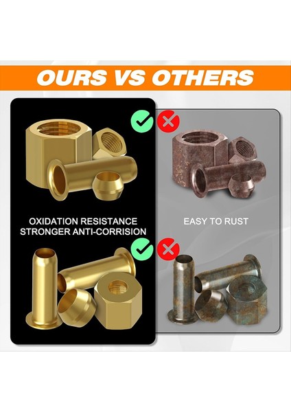 180PCS Sıkıştırma Bağlantı Noktaları Çiftlik Kiti- (1/4in 3/8in 5/16IN 1/2in) Pirinç Sıkıştırma Kılıfı Ek ve Fındık (Yurt Dışından) fiyatları