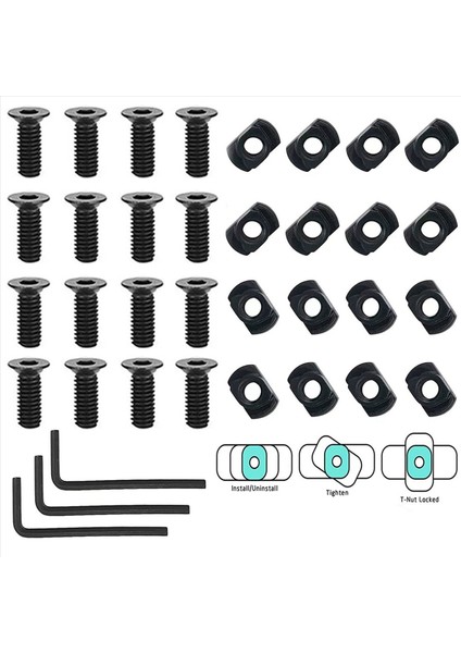 32 Paket M 4 T-S-Nut Metrik Kamyon Vidası Değiştirme Setleri Standart Ray Sistemleri ile Uyumlu Iplik Vidaları (Yurt Dışından) modelleri