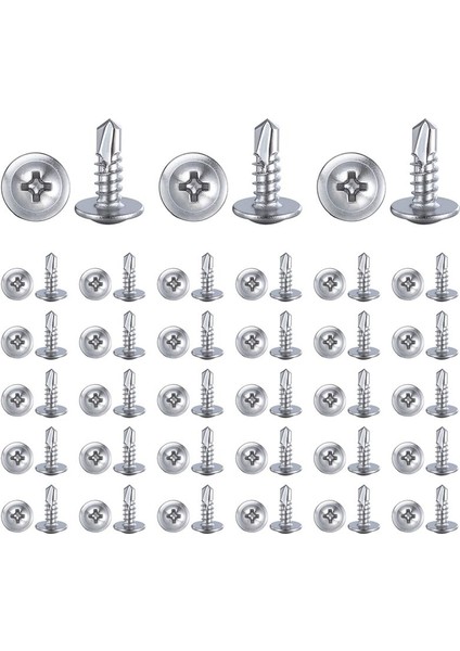 8x5/8inch Sac Metal Kendi Kendine Dokunma Vidaları 410 Paslanmaz Çelik Kafes Kafası Yüksek Mukavemetli Hızlı Dokunma Vidaları (Yurt Dışından)