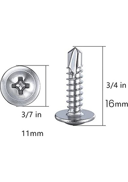 8x5/8inch Sac Metal Kendi Kendine Dokunma Vidaları 410 Paslanmaz Çelik Kafes Kafası Yüksek Mukavemetli Hızlı Dokunma Vidaları (Yurt Dışından) fiyatları