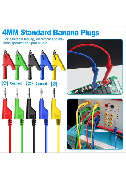 4mm Istiflenebilir Muzdan Muz Fiş Esnek Kablo 10 Adet Koruyucu Bakır Timsah Klipsli Elektrik Test Uçları (Yurt Dışından) fırsatları
