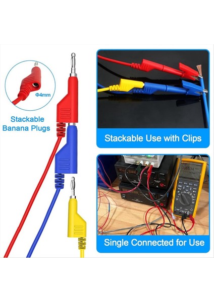 4mm Istiflenebilir Muzdan Muz Fiş Esnek Kablo 10 Adet Koruyucu Bakır Timsah Klipsli Elektrik Test Uçları (Yurt Dışından) indirimleri