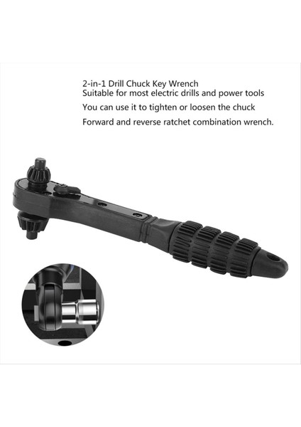 Anahtar Anahtarı Ikinci Bir-One Drill Chuck Anahtar Black Ratchet Çift Amaçlı Anahtar Çoğu Elektrikli Alet Için Uygundur (Yurt Dışından) fırsatları