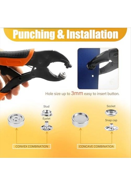 Ağır Hizmet Tipi Bağlantı Elemanı Pensier Alet Seti 60 Set Deri Metal Çıtçıt Seti Tekne Kapağı Enstantaneleri Dıy Kapakları Tuval Snap Kiti (Yurt Dışından) fiyatları