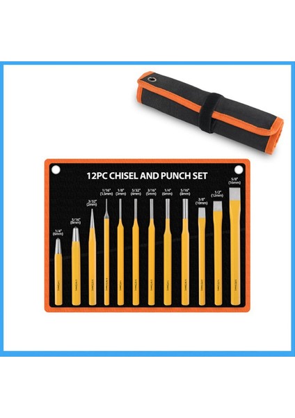 12 Parçalı Zımba Seti Duvar Kepçesi Düz Silindir Yumruk Seti (Yurt Dışından) fiyatları